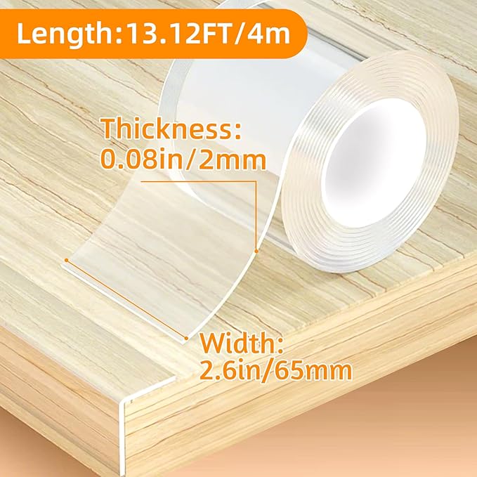2.6 in x 13.12 FT,Clear Soft Corner Protectors for Furniture Strip,Sharp Edge & Table Bumper,Window Edge,Wall Protector, Soft Corner Guards Safe for Proof,Table Corner Protectors in Family