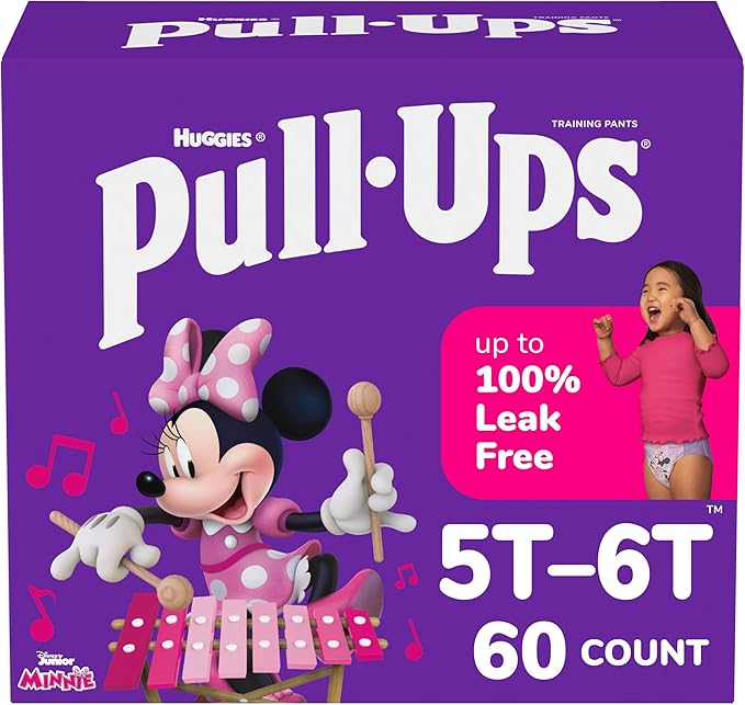 Pull-Ups Girls' Potty Training Pants, Size 5T-6T Training Underwear (46+ lbs), 60 Count