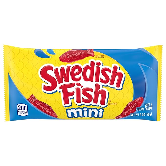 SOUR PATCH KIDS and SWEDISH FISH Mini Soft & Chewy Candy Variety Pack, Bulk Candy, 20 Snack Packs