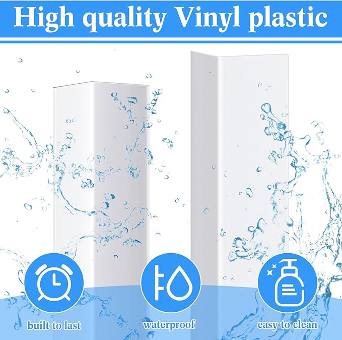 Sasylvia 10 Pcs Wall Corner Protector Guards, Vinyl 2-3/8 x 36 Inch Corner Trim Molding, Avoid Scratching Scuffs, Ease Install and Cleaning for Door Countertop Furniture Cabinet Protection, White