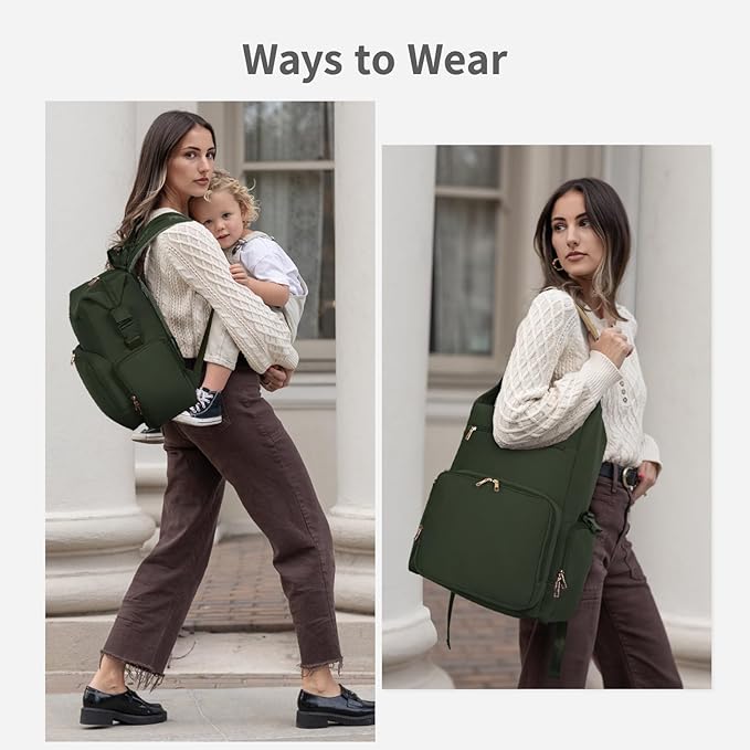 CEI-CEI Neoprene Diaper Bag Backpack Large Newborn Baby Maternity Bags Waterproof Travel Backpack for Mom Dad with Insulated Pockets,Changing Pad