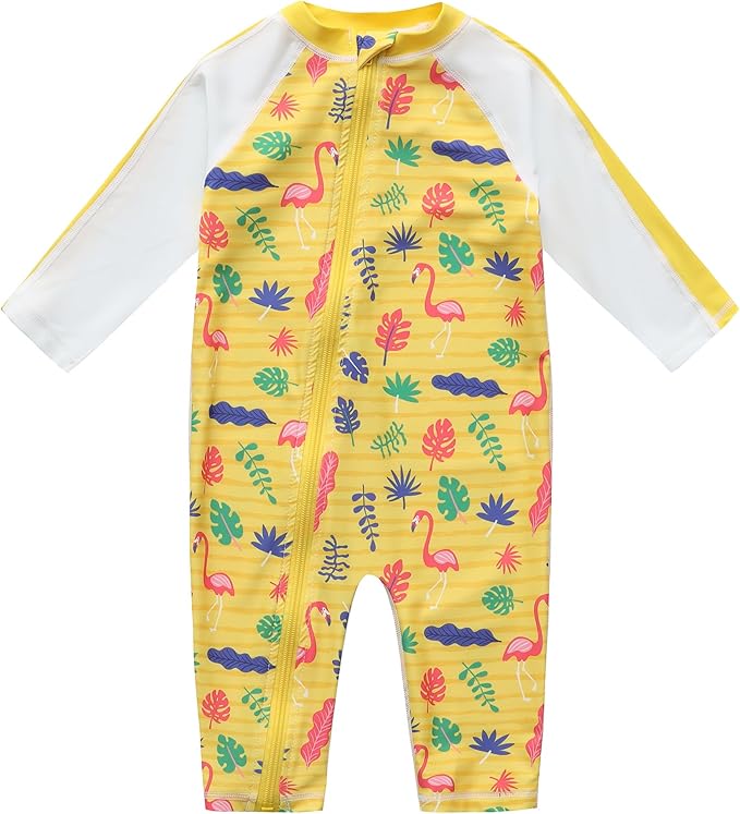 Baby Swimsuit UPF 50+ Sun Protection One Piece Zipper Beach Swimwear for Little Boys Girls Toddler