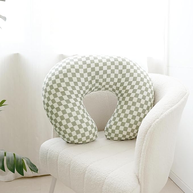 2-Pack Muslin Nursing Pillow Covers, Breathable 100% Cotton Breastfeeding Pillow Slipcovers for Standard Nursing Pillows, Soft Covers for Baby Girls and Boys with Zipper