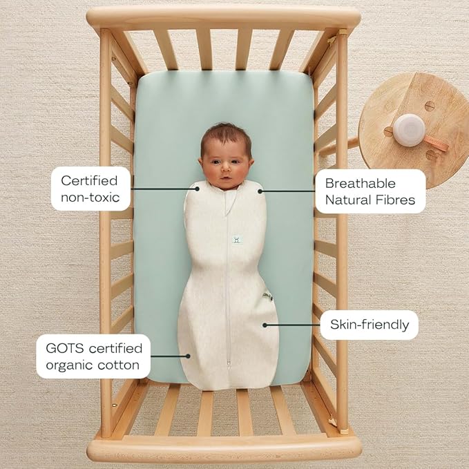 ergoPouch Cocoon Swaddle Sack 1.0 TOG - Baby Sleep Sack, Gentle Snug Fit Helps Calm Startle Reflex, Ideal for Arms In/Out Sleeping, Soft Breathable Fabric for Better Sleep (0-3 Months, Oatmeal Marle)