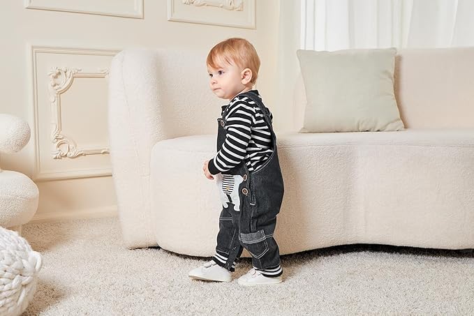 Cute Baby Boy Clothes Suit Toddler Boys' Striped long Sleeve T-Shirt+Denim Overalls Jumpsuit Pants Outfits Sets