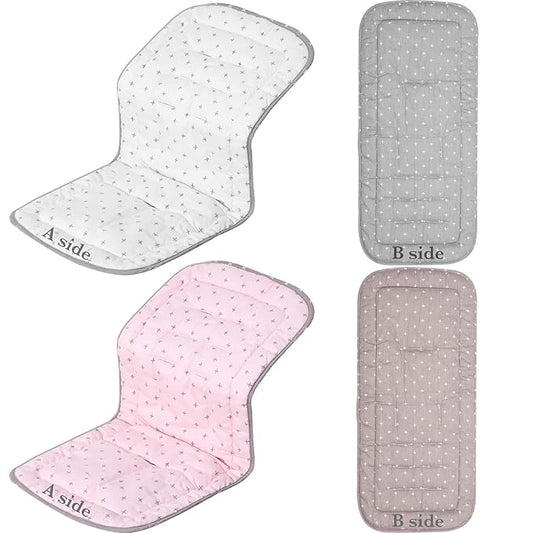 Thyle 2 Pcs Stroller Seat Cushion Stroller Seat Liner Baby Stroller Accessories Reversible Baby Carriage Cushion Universal Stroller Cotton Newborn Car Seat Breathable Stroller Mat for Pushchair