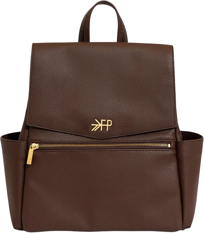 Freshly Picked Mini Classic II Diaper Bag Backpack, Wipeable Vegan Leather With Changing Pad, Convertible (Espresso V2)