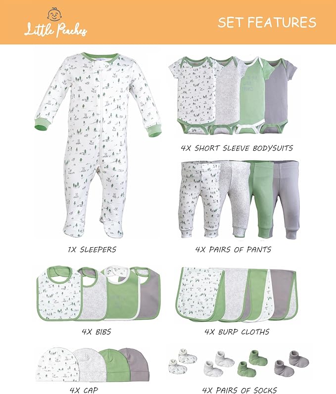 Baby Girl Clothes – 100% Cotton, Soft & Breathable Newborn Essentials and Gifts, Fits 3 to 6 Months