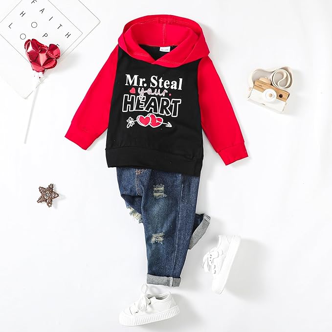 NZRVAWS Baby Boy Clothes Toddler Boy Outfit 2 3 4T 6 12 18 24 Month Fall Winter Hoodie Ripped Jeans Clothing