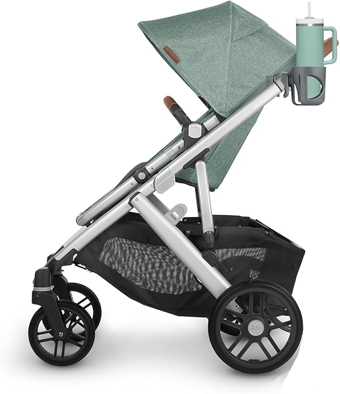 New Cup Holder Compatible with UPPAbaby Cup Holder (for Vista, Cruz and Minu). A Solid Super Secure Fit. 360 Degrees Rotatable. Anti-Shake Spill Resistant. (Gray)