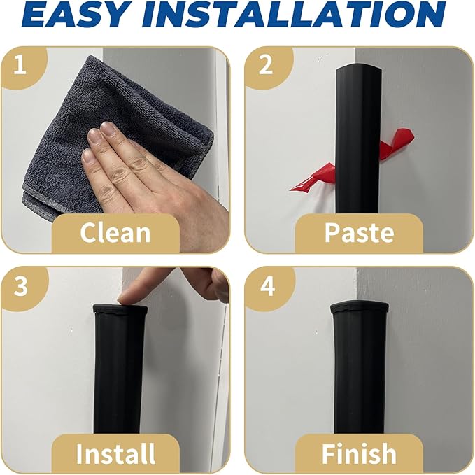 Wall Corner Edge Protector - 1x1x36 inch Baby Proofing Corner Guards, Self-Adhesive Furniture Edge Strips, for Home, Kindergarten, Office, 5 Pack (36" L x 2" W x 2" H, Gray, 5)