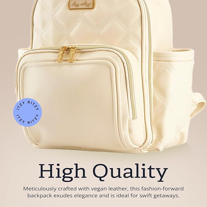 Itzy Ritzy Baby Mini Plus Diaper Bag, Milk & Honey