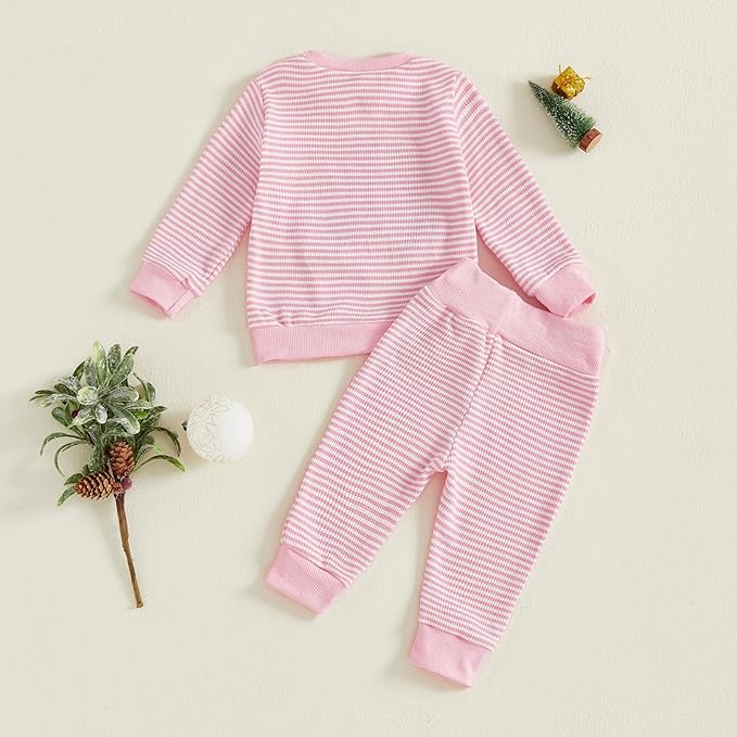 CIYCUIT Toddler Baby Boy Outfits Striped Sweatshirt Pants Clothes Set