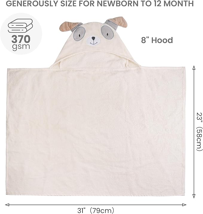 Mooreeke 2 Pack Baby Towels - 100% Cotton Baby Hooded Towels - Soft Baby Bath Towels with Hood for Newborn - Comfort Towels for Baby Girls and Boys - Animal Shaped Design (Puppy & Unicorn)