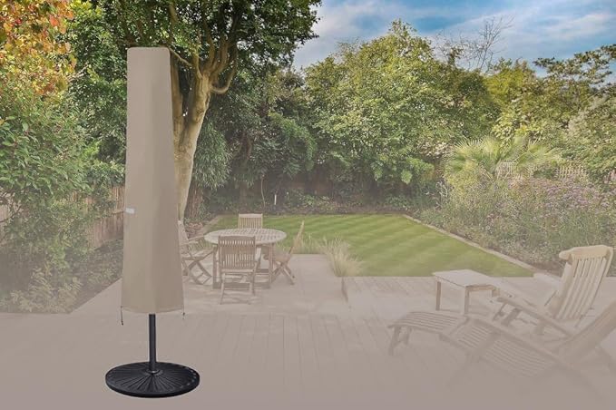 Patio Umbrella Covers for 10ft to 11ft Patio Umbrellas, Waterproof and Durable Market Parasol Ourdoor Umbrella Covers with Zipper and Rod