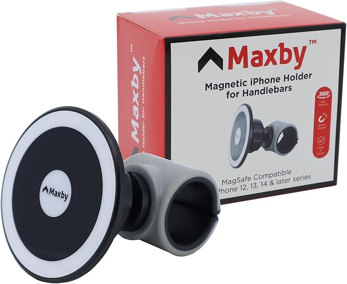 Magnetic Phone Holder for Stroller, Stationary Bike (Compatible with Peloton), Shopping Cart. Compatible with MagSafe. Stable & Secure.