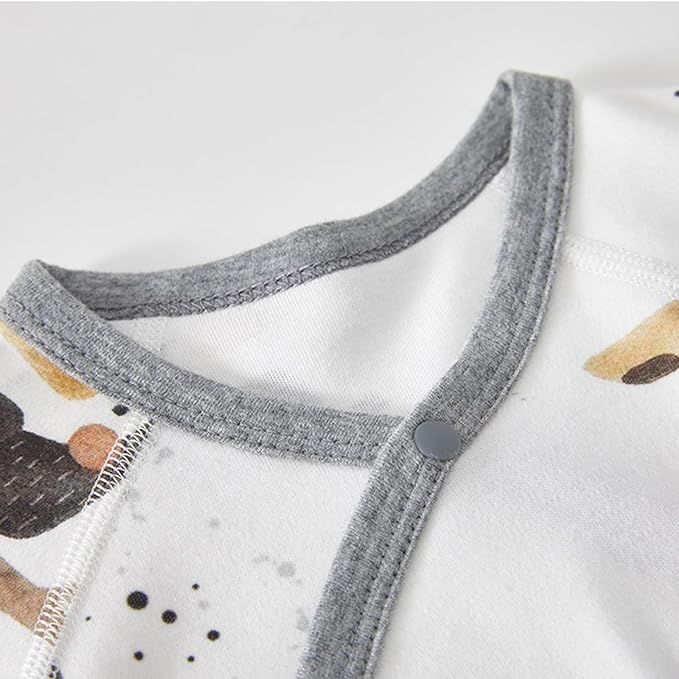 100% Organic Cotton Soft 0-6 Months 2-Piece Unisex Footless Newborn Baby Sleepers Pajamas Romper Boys Girls