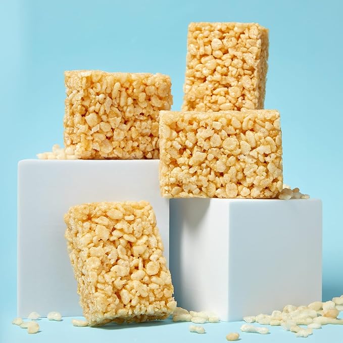 Skinny Crispy Original Vanilla Rice Treats – Low Sugar (4g), Vegan, Gluten-Free, Dairy-Free, Non-GMO, Top 9 Allergen-Free, Healthy Snack Bars, 10 Count