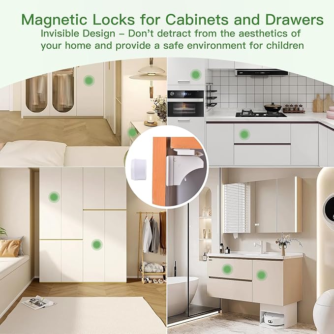 2 Pack Vkania Magnetic Cabinet Locks Keys - Extra Stronger Baby Proofing Magnet Drawer Replacement Key (2 Keys Only)