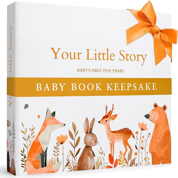 Baby Book Keepsake – 146 Page Baby Journal from Pregnancy to Age 5 | Baby Memory Scrapbook, Gift for Baby Shower, Gender Neutral Baby Book for Boys & Girls