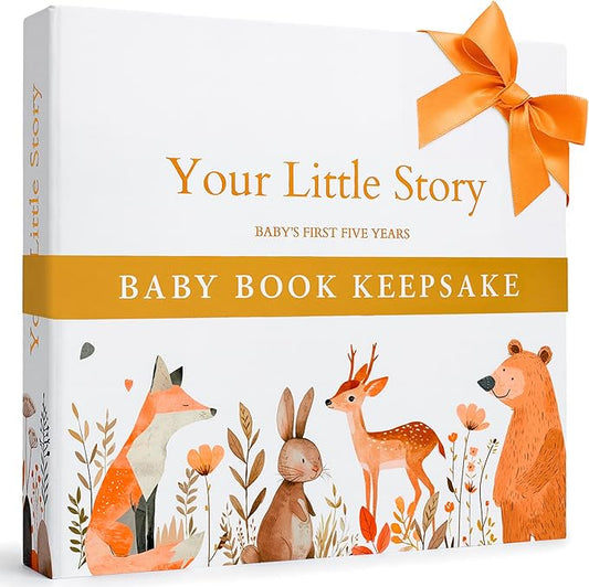 Baby Book Keepsake – 146 Page Baby Journal from Pregnancy to Age 5 | Baby Memory Scrapbook, Gift for Baby Shower, Gender Neutral Baby Book for Boys & Girls