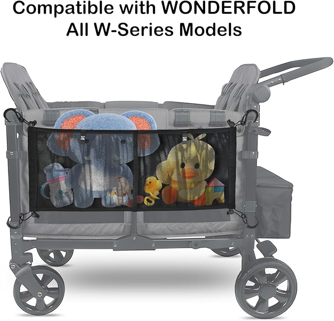 HX AURIZE Stroller Wagon Cargo Net and Organizer Wagon Accessories Compatible with WONDERFOLD All W-Series Models Black