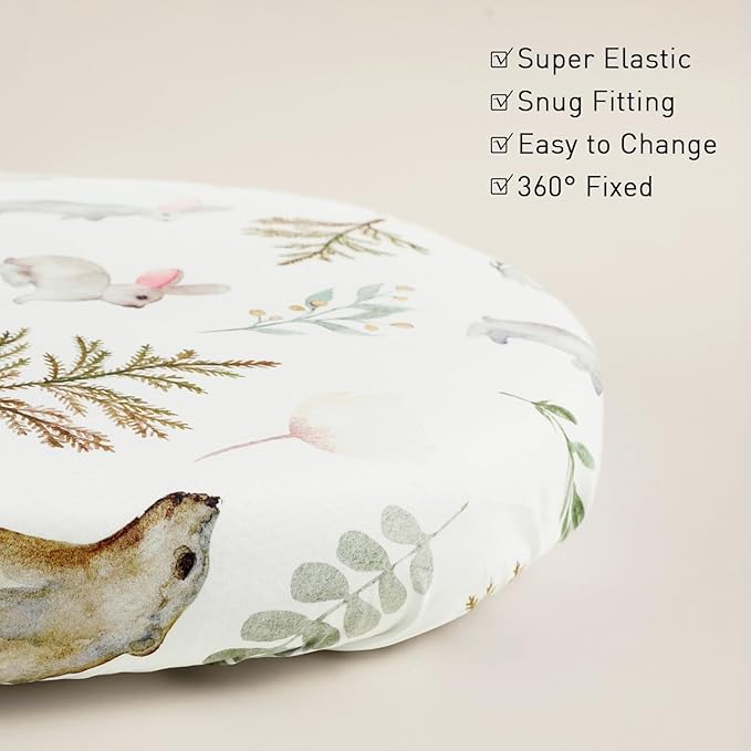 Gllquen Baby Bassinet Sheets 4 Pack, Breathable Cozy Fitted Mattress Sheet, Elastic Travel Crib Fashionable Floral Pattern, Standard Cradle Safe Sheets for Baby Boys Girls 32"x16" (Bear)