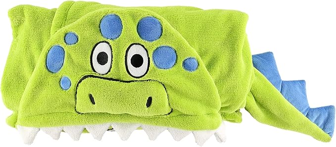 Lazy One Wearable Hooded Blanket for Kids, Animal Hooded Blanket (Dinosaur)