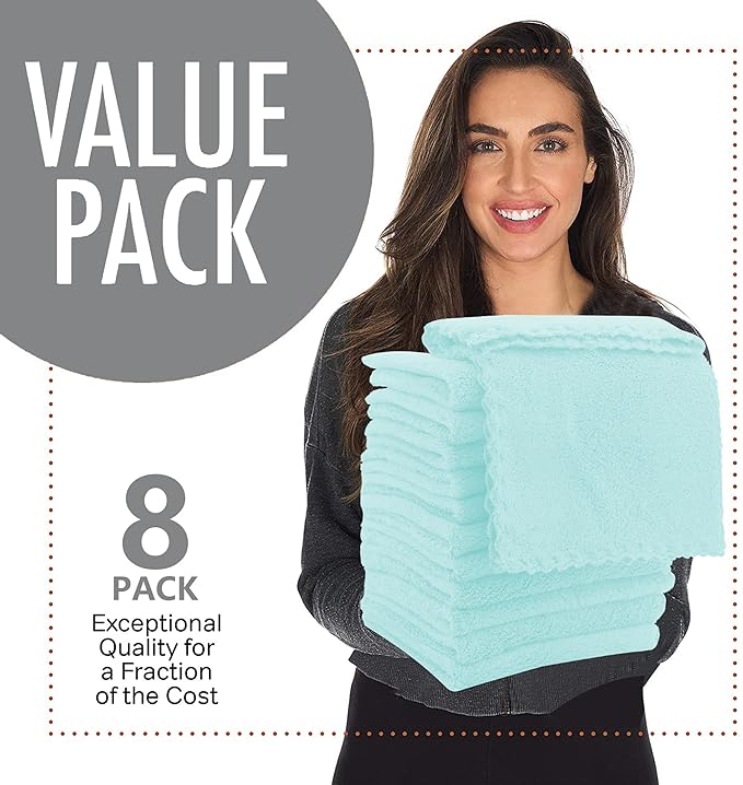 8 Pack Burp Cloths for Baby - 20" by 10" Ultra Absorbent Burping Cloth, Newborn Towel - Milk Spit Up Rags - Burpy Cloths for Unisex, Boy, Girl - Burp Cloths Set (Frozen Blue)