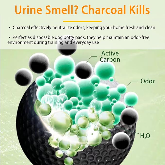 Puppy Pee Pads 100 Count, 23'' x 23'' Charcoal Dog Pee Pads, Leak-Proof Quick-Dry Strong Absorbency for Potty Training