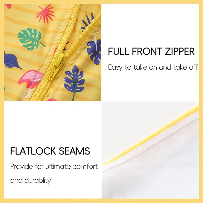 Baby Swimsuit UPF 50+ Sun Protection One Piece Zipper Beach Swimwear for Little Boys Girls Toddler