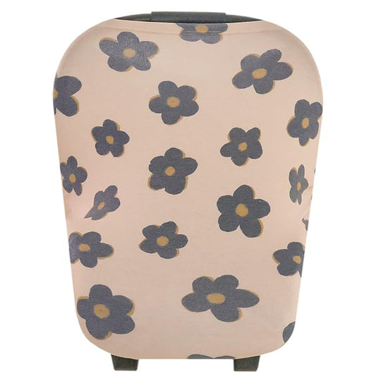 Baby Car Seat Cover Canopy and Nursing Cover Multi-Use Stretchy 5 in 1 Gift "Gemma in Tan" by Copper Pearl
