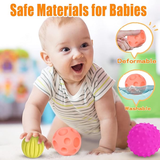 Montessori Educational Toys for Babies 7-12 Months, 7 in 1 Early Learning Educational Kit for Toddlers Gifts, Includes Spinning Drum, Permanent Box, Red Mirror Knob Puzzle, Hedgehog Rattle and More