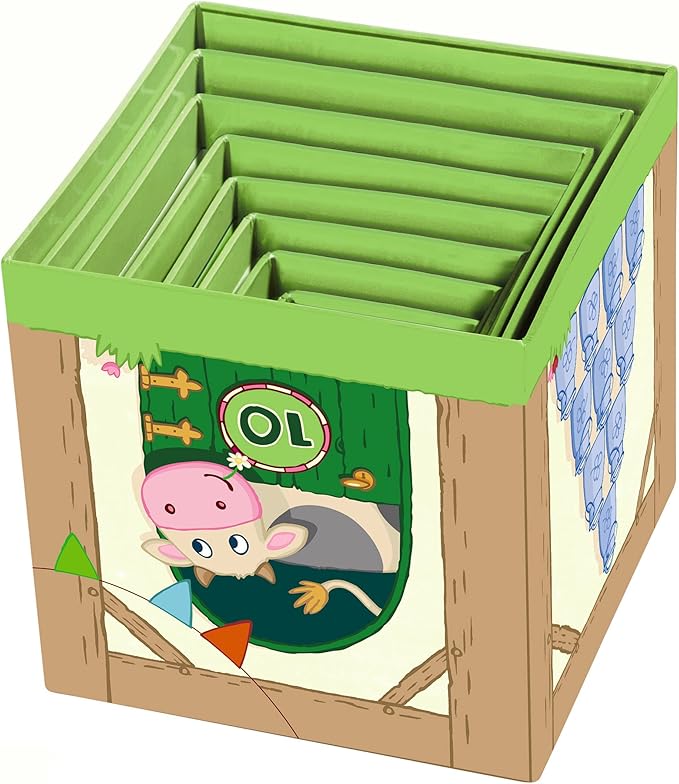 HABA On The Farm Stacking & Nesting Cubes – 10-Piece Montessori Toys for Toddlers, Award-Winning Educational Stacking Toy & Farm-Themed Blocks