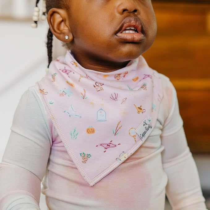 Copper Pearl Baby Bandana Drool Bibs for Drooling and Teething 4 Pack Gift Set Disney Princess