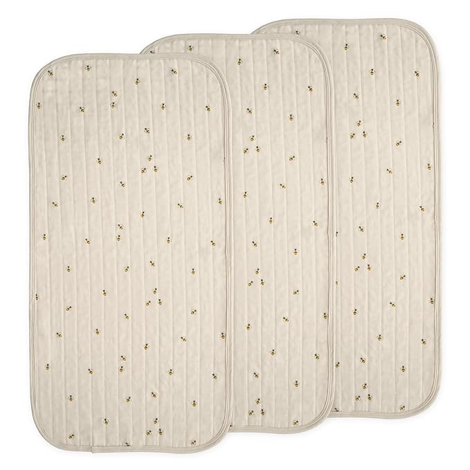 mushie Waterproof Changing Pad Liners | 100% Organic Cotton | Set of 3 (Bees Combo)
