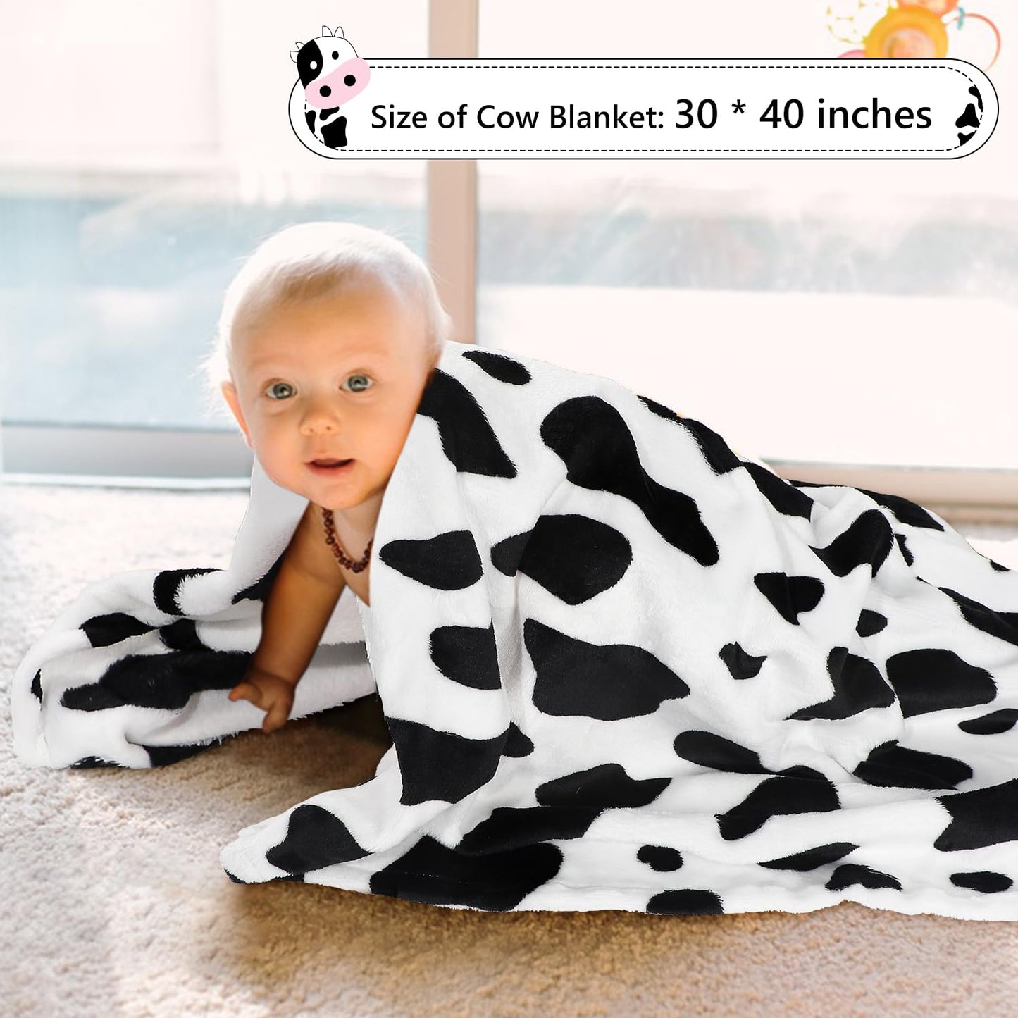 iAOVUEBY Baby Gift Set, Baby Shower Gifts, Black and White High Contrast Baby Toys 0-6 Months for Newborn Essentials Infant Rattle Socks Elephant Toys Blanket Onesies Baby Gift Basket for Girls Boys