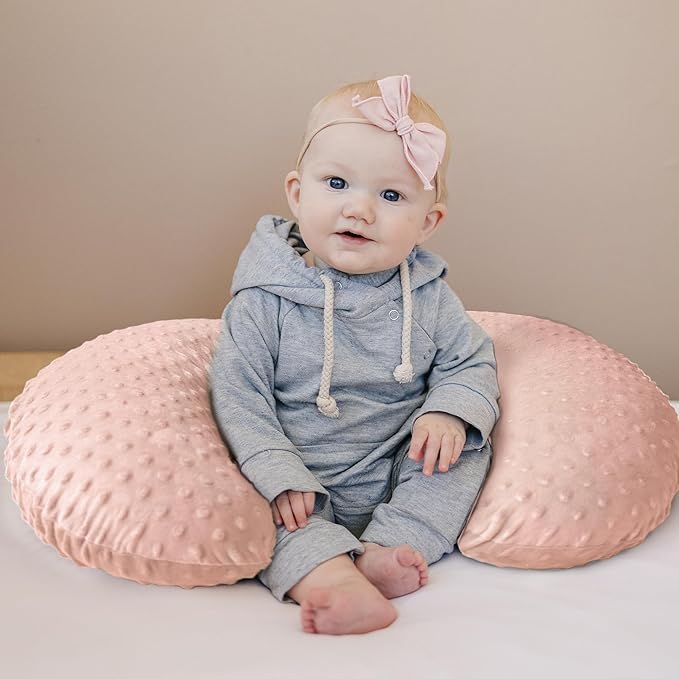 Konssy 2 Pack Nursing Pillow Covers, Soft and Comfortable Nursing Cover for Breastfeeding Pillows, Pillow Slipcover for Baby Girls Boys Newborn(Pink, Pink Spring)