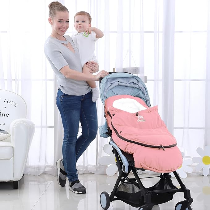 F-Y-YIYI Bunting Bag for Stroller Sleeping Bags Thickened Warm Stroller Blanket Toddler Removable Newborn Baby footmuff Winter Baby Travel Essential