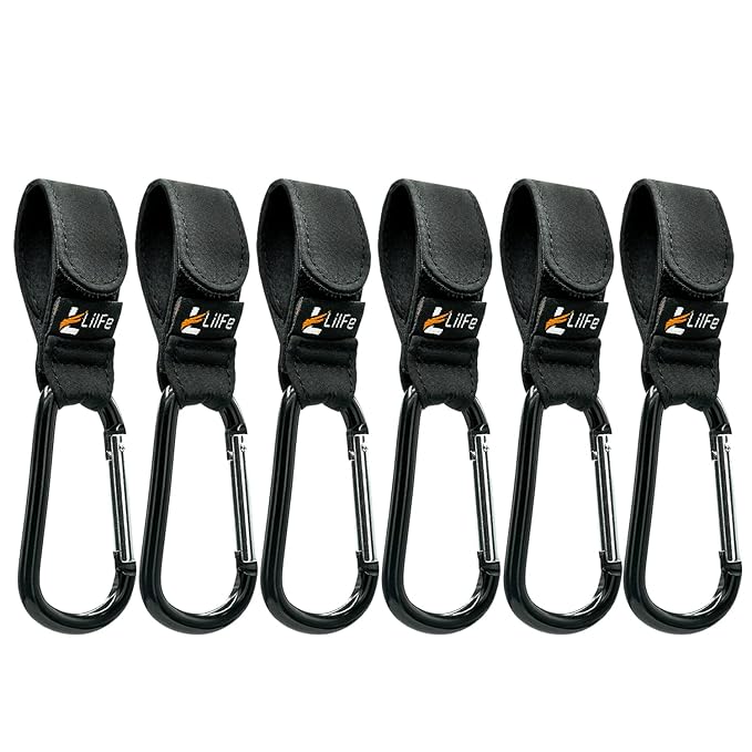 6 Pcs Baby Stroller Hooks for Hanging, Multipurpose Stroller Straps with Durable Stylish Stroller Clips for Diaper Bags, Perfect Mummy Hook for Stroller, Walker and Shopping