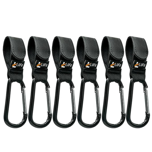 6 Pcs Baby Stroller Hooks for Hanging, Multipurpose Stroller Straps with Durable Stylish Stroller Clips for Diaper Bags, Perfect Mummy Hook for Stroller, Walker and Shopping