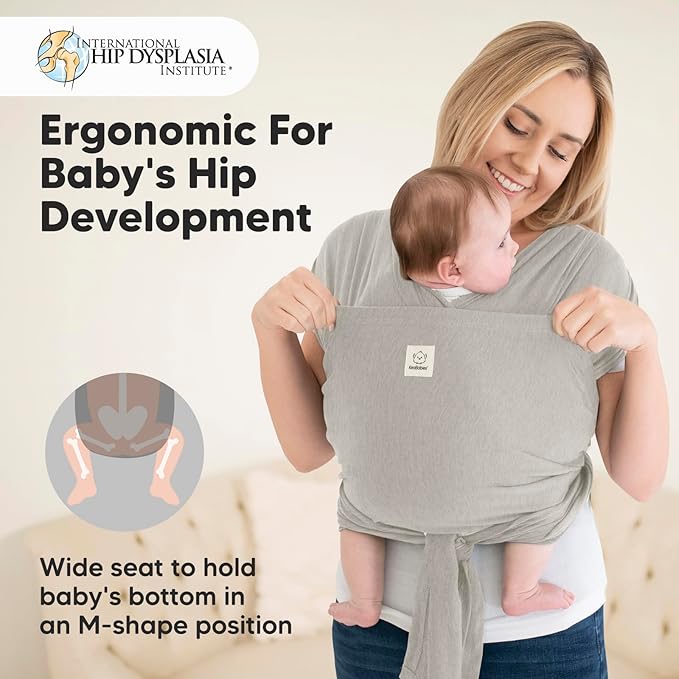 KeaBabies Baby Wrap Carrier Ring Sling - Easy to Wear, Adjustable D-Lite Baby Carrier Newborn to Toddler, Infant Carrying Shirt, Hands Free Bonding, Breathable Fabric Wearing Wrap (Stone Gray)