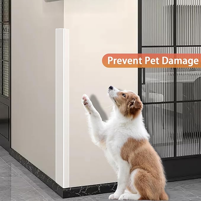 Clear Self Adhesive Wall Corner Protectors, Thickened L-Shaped Peel and Stick Furniture Edge Shields & Guards for Sharp Wall, Door Frame, Table (2pcs x 59.1''L x 1''W)