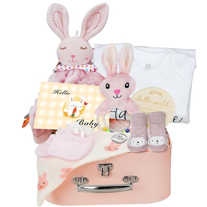 Baby Shower Gifts for Girls, 10Pcs Baby Girl Baby Shower Gifts Set, Premium Essential Welcome Baby Girl Gifts Basket Set, Baby Girl Gift Basket Set & Girl Baby Shower Gifts