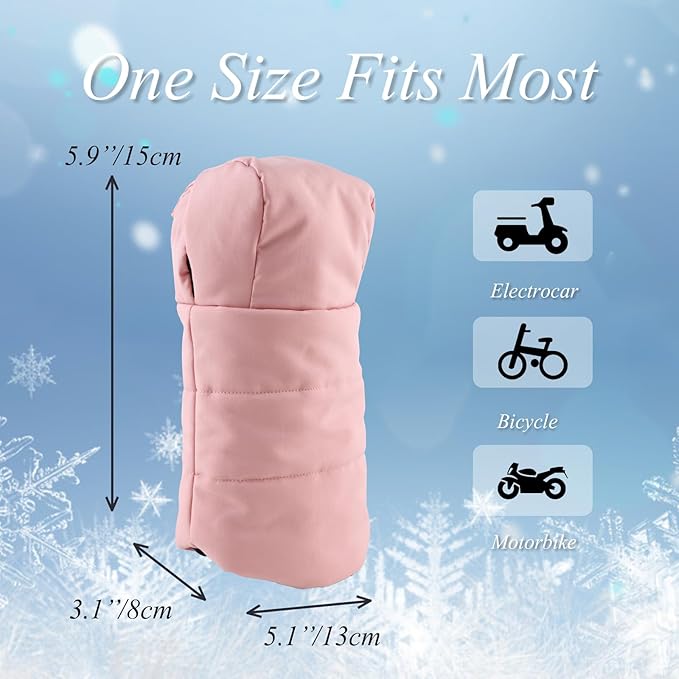 Zsedrut Stroller Gloves Universal Winter Anti-Freeze Stroller Mittens Water Repellent Hand Warmer Muff Fleece Lined,Winter Stroller Accessories (Pink)