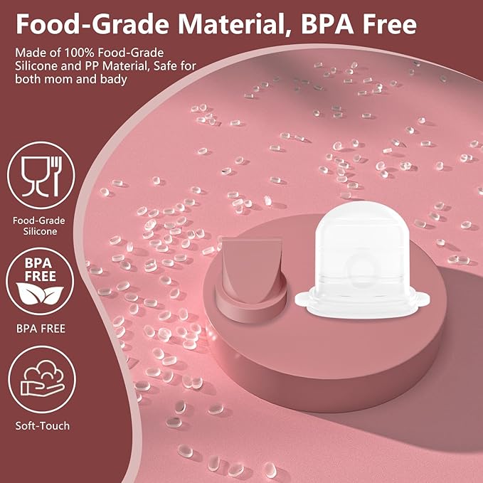 2pcs Duckbill Valves and 2pcs Diaphragm Compatible with Momcozy Mobile Style M6, Replace for M6 Breast Pump Replacement Accessories, Fit for Momcozy Pump Part, Not Original Parts, 4 Pack, Red