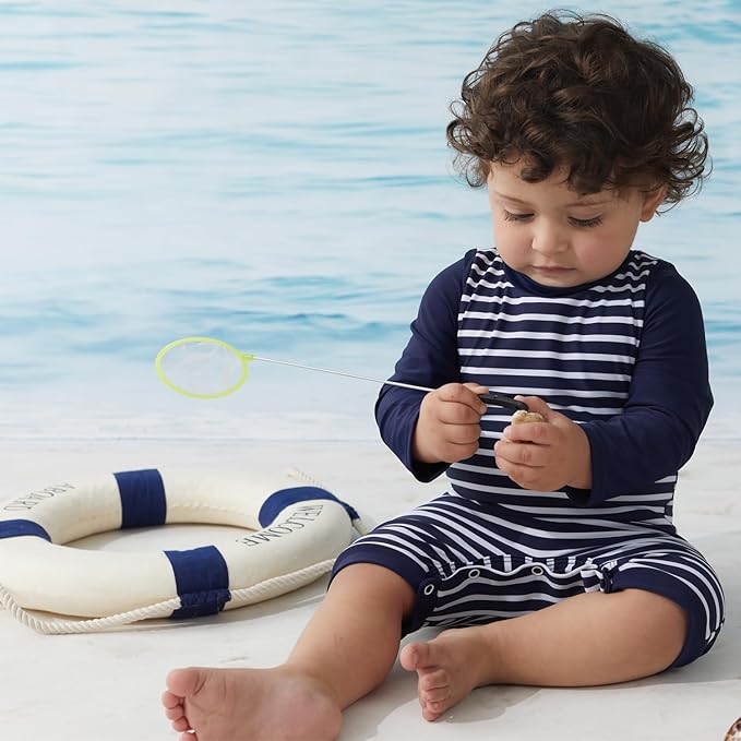 UMELOK Baby Boys UPF 50+ Sun Protection One Piece Rashguard Swimsuit with Snap Bottom