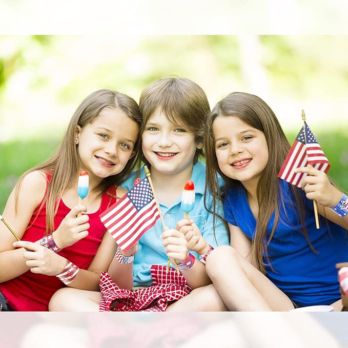 50 Pcs Slap Bracelets for Kids 4th of July Slap Bracelets Bulk Snap Bracelet Party Supplies Favors Classroom Prizes Exchanging Gifts