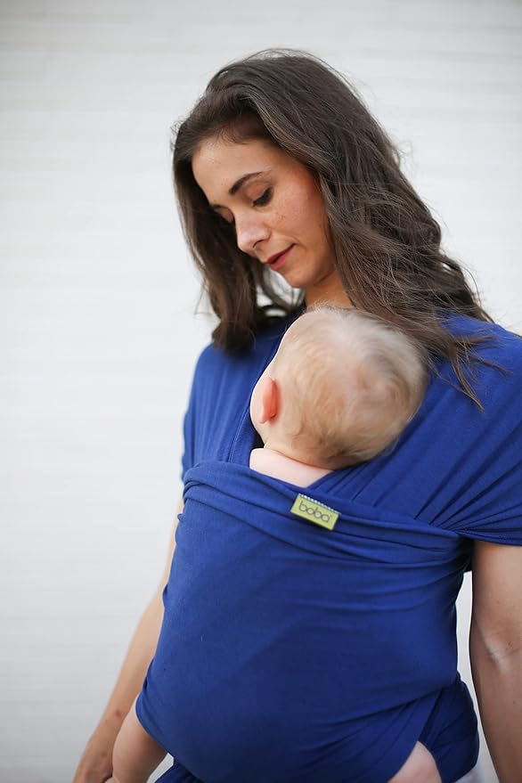 Boba Baby Wrap Carrier – Original Baby Sling Carrier for Newborns (7–35 lbs), Soft, Secure, Hands-Free & Ergonomic, Ideal for Comfortable Bonding, New Parents (Serenity Dark Blue)