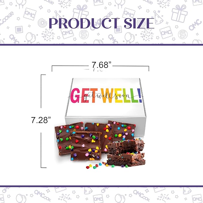 Get Well Soon Gift Basket Chocolate Brownies Cookies Food Gift Treats For Men Women Kids Individually Wrapped Care Package After Surgery | Nut Free | Fresh Bakery Feel Better Cake